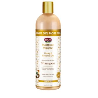African pride Moisture Miracle Honey & Coconut Oil Shampoo 16oz Bonus 30% Free