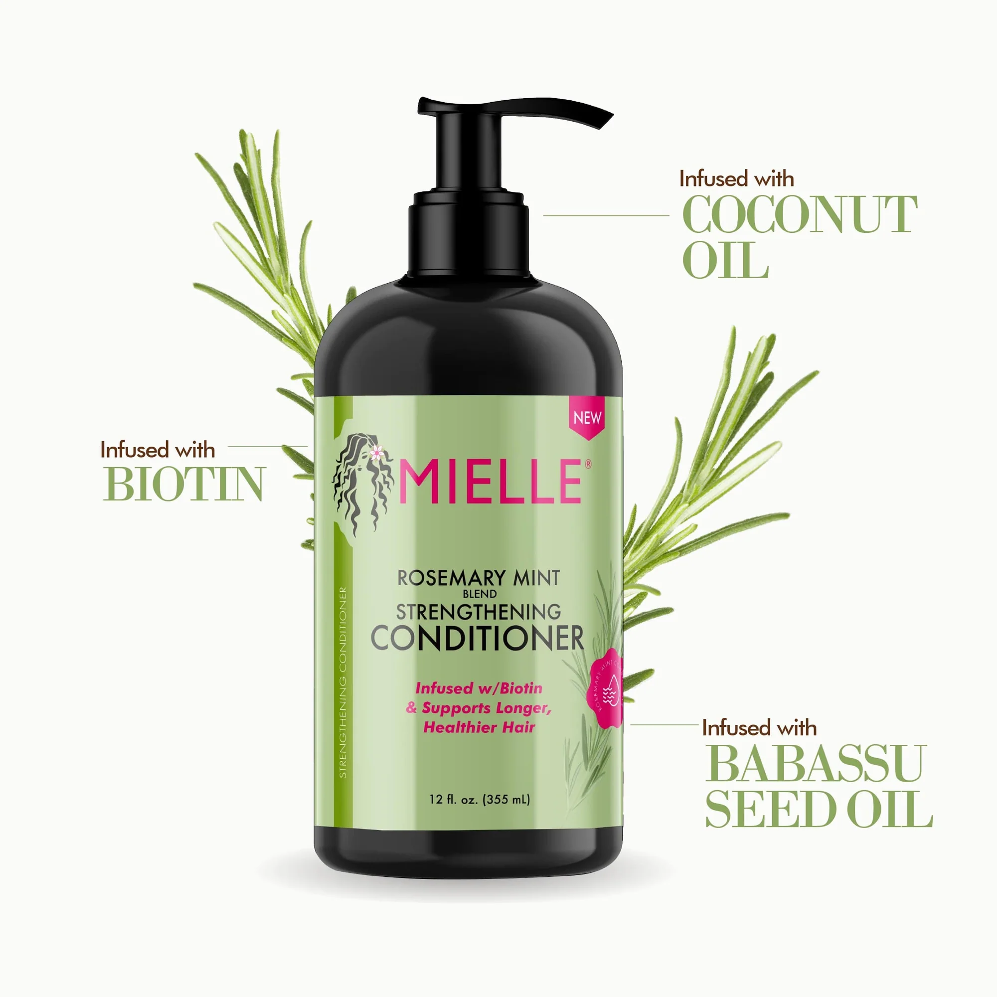 Mielle Rosemary Mint Strengthening Conditioner 355ml - Image 3
