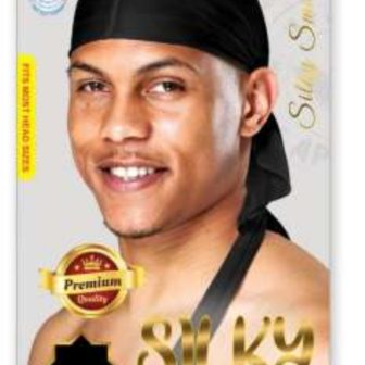 Murry premium Quality Silky Satin Smooth Durag Black M4801SLK